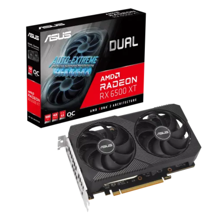 ASUS Dual Radeon RX 6500 XT V2 OC Edition 4GB GDDR6 Graphics Card